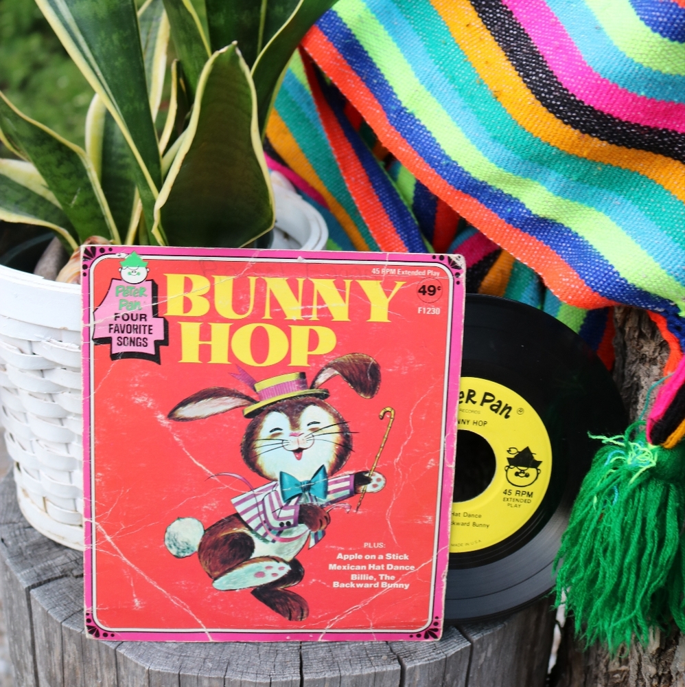 Vintage Bunny Hop Record - Peter Pan 45 RPM VINYL music Retro Nostalgia
